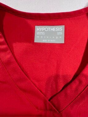 Vibrant red V-neck Scrub Top by Hypothesis medical wear RED Collection Size 2X